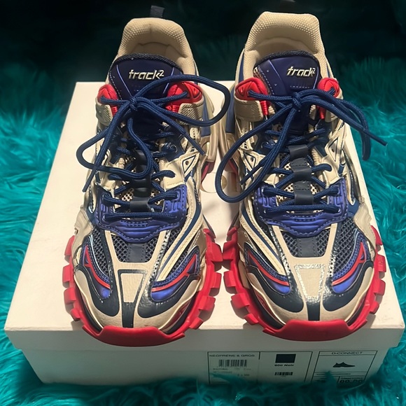 Balenciaga Shoes Balenciagas Mens Track2 Sneaker In Red X Blue X